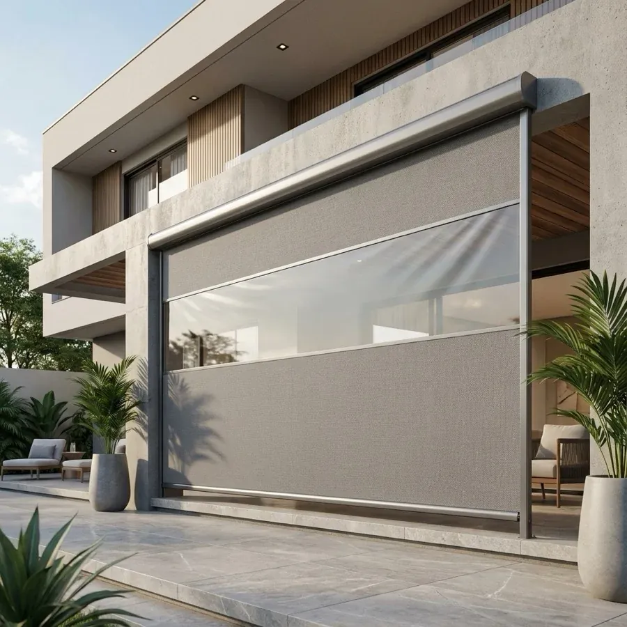 Toldo Cortina com Braço em ambiente externo